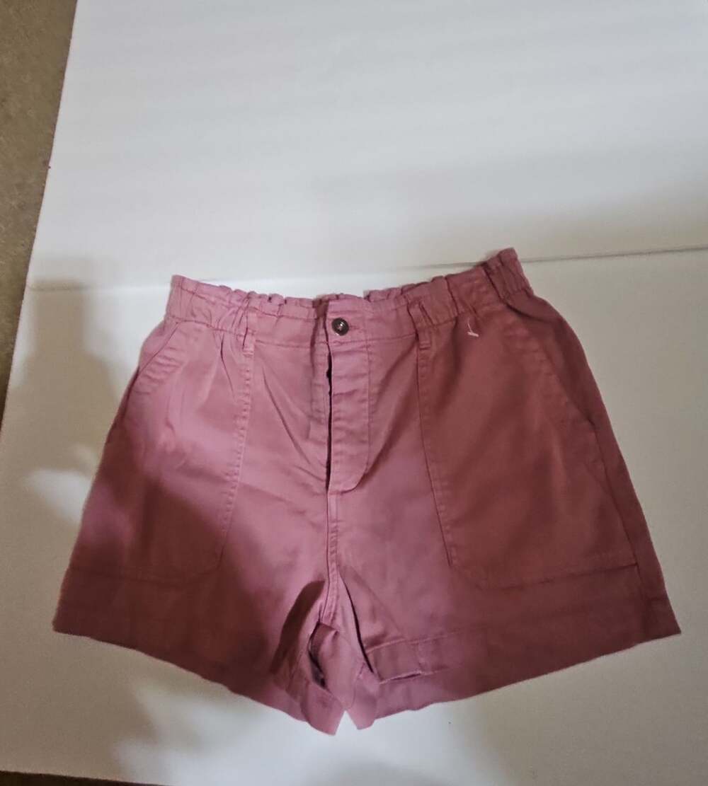 Eddie Bauer Everyday Shorts Size M Pink Paperbag Waist Utility